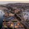 Aerial view of a building and coastal city
